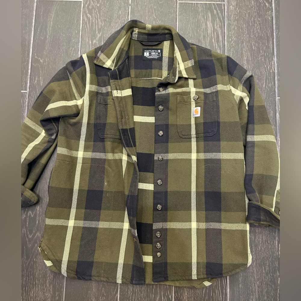 Carhartt Olive and Black Checkered Shirt